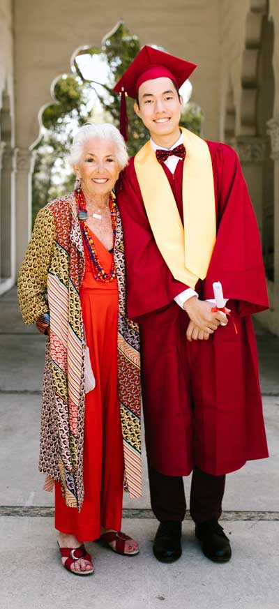grandmother and graduate son