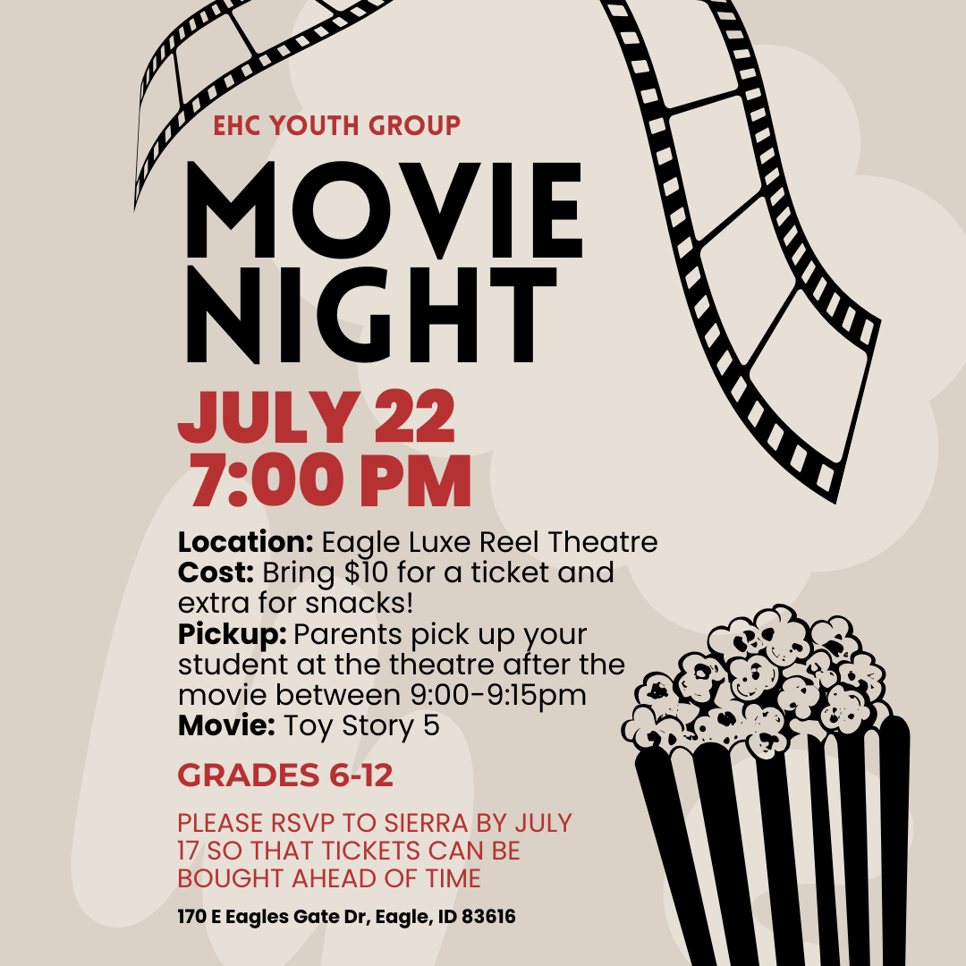 Beige And Black Modern Illustrative Family Movie Night Poster (1080 x 1080 px)